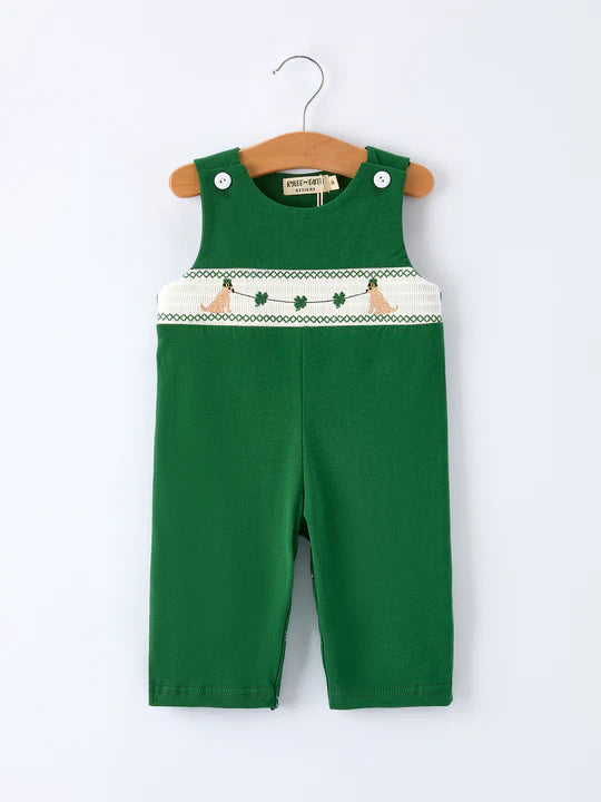 Girls St. Patrick’s Day Shamrock Applique Ruffle Girls Dress