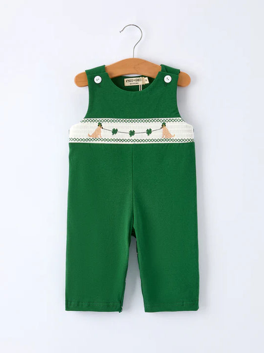 Girls St. Patrick’s Day Shamrock Applique Ruffle Girls Dress