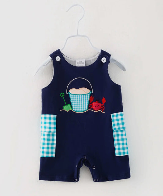 Playing at the beach baby romper