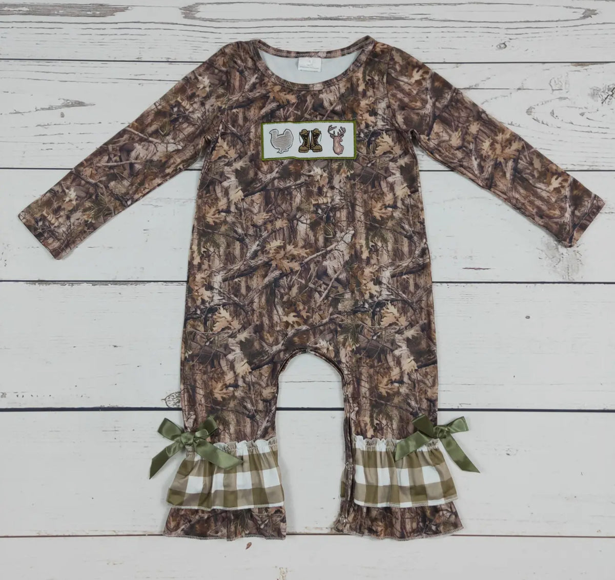Camo Hunting Romper with Ruffles