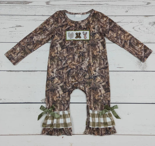 Camo Hunting Romper with Ruffles