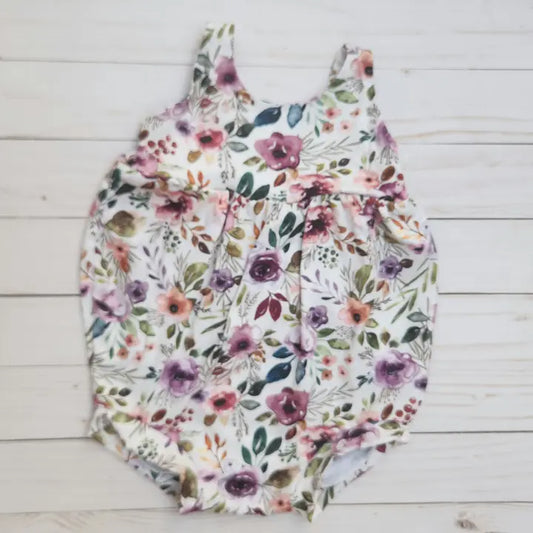 Floral Bubble Romper, Infant Romper, One Piece