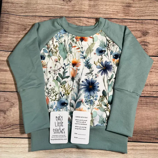 Viridian Blush Whirl Grow with Me Sweater