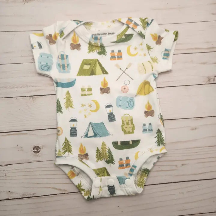Infant Bodysuit, Camping Bodysuit, Infant Romper